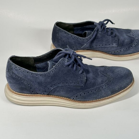 Cole Haan LunarGrand Wing Tip Oxford C10227 Navy Blue Suede Men’s Size 8.5 main image 7